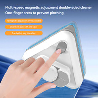 Nettoyeur de vitres à trois couches réglable en hauteur, nouveau modèle, outil de nettoyage magnétique double face, brosse en nylon portable, plastique pour la maison