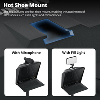 Téléprompteur professionnel Ambitful T1 Pro grand écran pliable pour smartphone, appareil photo reflex numérique et enregistrement vidéo en direct