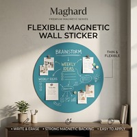 Tableau blanc magnétique circulaire personnalisé en usine, autocollant mural, feuille fine et flexible pour notes, dessins et jeu de lettres magnétiques