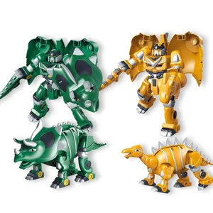변형 및 분해 트리케라톱스/스테고 사우루스 퍼즐 변형 및 분해 어린이를위한 공룡 로봇 장난감