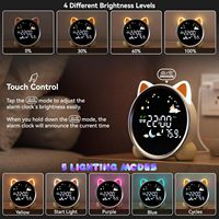 Reloj Despertador Digital LED Moderno Electrónico al por Mayor con Música y Cambio de Color para Sala de Estar, Escritorio, Oficina, Uso Infantil