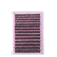Kit de cils en éventail DIY en gros, mèches de cils en faux vison faites à la main, 8-16mm, cils individuels en cheveux synthétiques épais