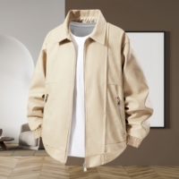 Blouson Bomber Homme Décontracté Hiver Imperméable Moto en PU Tendance Col Revers Personnalisé Grande Taille Chaud Coupe-Vent