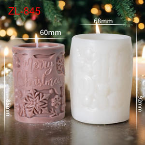 قوالب سيليكون CARATTE ثلاثية الأبعاد صديقة للبيئة وناعمة لشموع الكريسماس، قالب شموع معطرة على شكل حروف وأعمدة لتزيين المهرجانات - Product Image 5