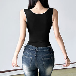 Body de Punto con Encaje y Lazo para Mujer, Otoño 2026, Corte Ajustado, Cuello en V, Venta al Por Mayor - Product Image 5