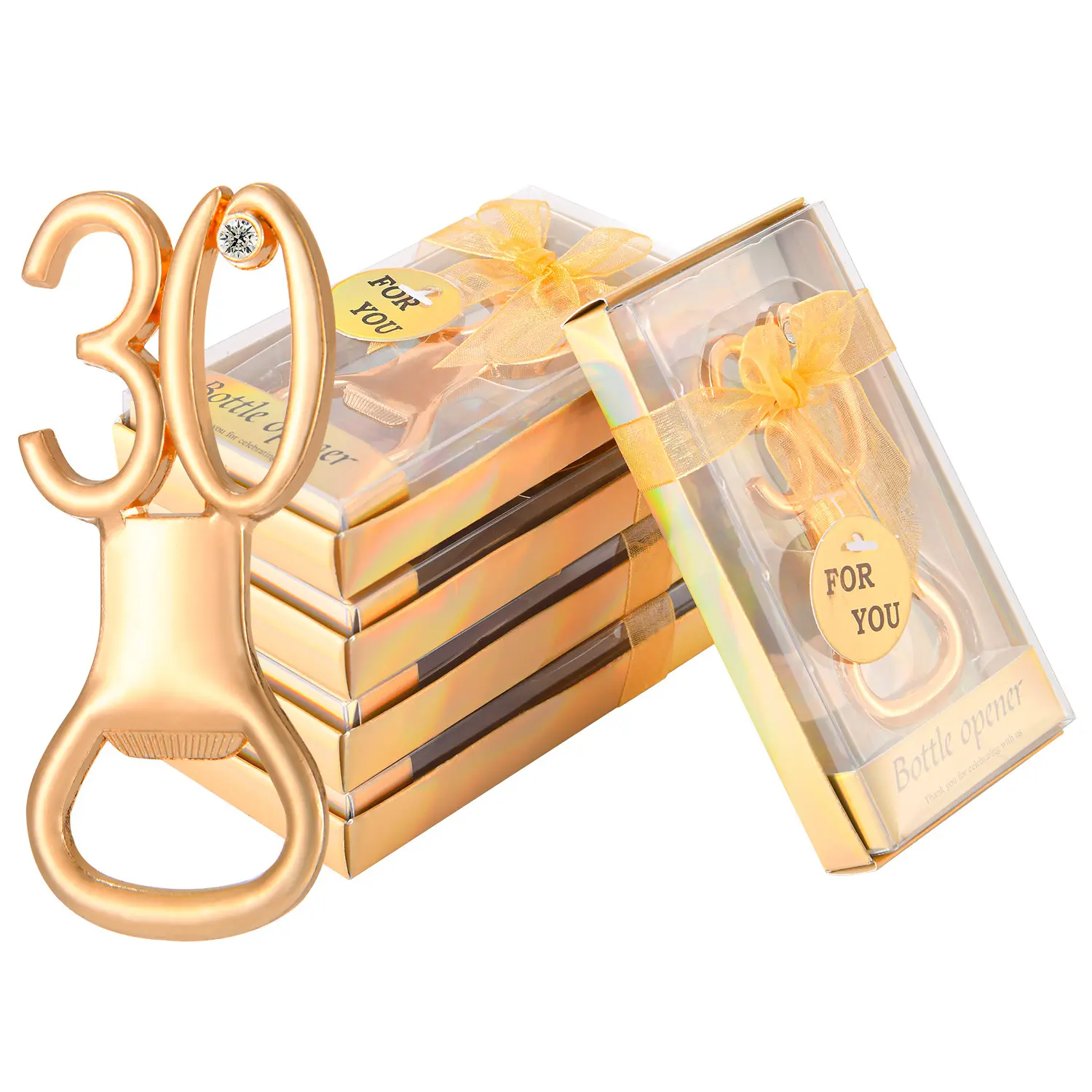 Birthday party Gift Gold 40 digital promotional gift wedding AD beer bottle opener set