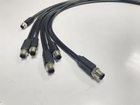 Connecteur droit M12 à code Y, étanche IP67, prise femelle-femelle, moulé avec câble PVC/PUR personnalisé