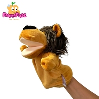 Boneka Tangan Hewan Bulu Panjang Bahan PP Cotton, Sarung Tangan Interaktif Orang Tua-Anak, Boneka Mulut Terbuka untuk Bercerita di TK