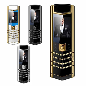 Teléfono de Lujo Personalizado de Fábrica, Doble SIM, GSM, Teclado, Cuerpo Metálico con Textura de Cuero, para Regalo y Colección - Product Image 5