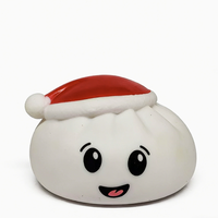 Chapeau de Noël Squishy à Rebond Lent avec Logo Personnalisé, Jouet Sensoriel Anti-Stress en Mousse PU en Forme de Pain, Idéal pour Cadeau Promotionnel