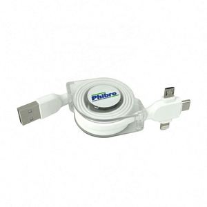 Cable USB Retráctil 3 en 1 Multifuncional de Carga Rápida con Material Plástico y Opciones de Longitud Personalizada - Product Image 4