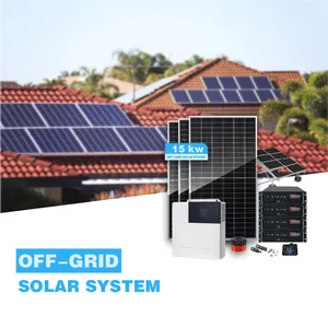 ใช้ในบ้านระบบพลังงานแสงอาทิตย์10KW 15KW แผงเซลล์แสงอาทิตย์10KVA Pv ระบบ Hydro เครื่องกำเนิดไฟฟ้าพลังงานแสงอาทิตย์ไฟในร่ม