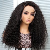 Perruque Frontale 13x6 à Ondulations Serrées Profondes en Cheveux Humains Longs HD, Perruque Complète en Dentelle Vierge Indienne Brute pour Femmes Noires