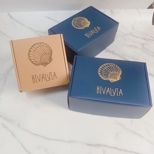 Cajas de Cartón Corrugado Azules y Kraft Personalizadas con Impresión en Dorado - Cajas Plegables para Envío y Regalos - Product Image 3