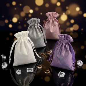 Pochette en velours irisé personnalisée pour bijoux et lunettes, sac de rangement exquis, petite pochette en tissu haut de gamme avec logo imprimé à l'écran - Product Image 2
