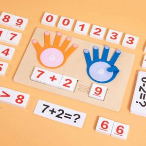 Juguetes Educativos de Madera para Contar y Aprender Aritmética, Juego de Matemáticas con los Dedos, Números del 1 al 10 con Tarjetas de Suma y Resta - Product Image 3