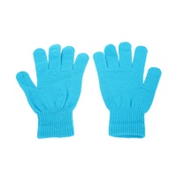 Gants d'hiver chauds unisexes pour adultes, en coton/spandex/polyester tricoté, couleur unie, entièrement couvrants, avec doigts séparés, pour la plage