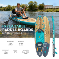 Planche de paddle gonflable OEM 10,6'x32"x6" 320L 150kg en PVC Drop Stitch DWF avec pagaie en carbone, certifiée CE EN ISO, kit de réparation et pompe inclus
