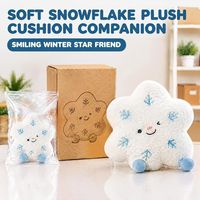 Coussin décoratif flocon de neige personnalisé, directement de l'usine, en peluche et coton ultra doux, unisexe, pour fêtes, OEM/ODM, marque privée, vente en gros