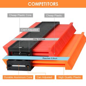 Dossard jauge irrégulière, duplicateur de jauge de contour outil de profil avec serrure auto-verrouillage, jauge de mesure de forme des bords - Product Image 5