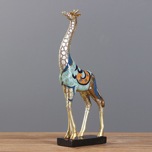 Sculpture d'animal <span class=keywords><strong>girafe</strong></span> en résine, artisanat en résine Art Déco, ornements de table créatifs en forme de cerf, décoration intérieure, cadeaux - Product Image 4
