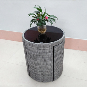 Ensemble de table et chaises en rotin pour restaurant, gain de place, mobilier de jardin, ensemble de table à manger d'extérieur - Product Image 3
