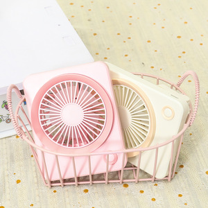 Portable <b>Square</b> USB Fan 5W Rechargeable <b>Battery</b> Handheld Desk Cooling Fan With Button Control For Indoor Outdoor Use - Product Image 3