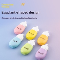 Surligneur Mignon en Forme d'Aubergine de Dessin Animé, Stylo Créatif Portable Mini pour Étudiant, PVC OPP en Gros