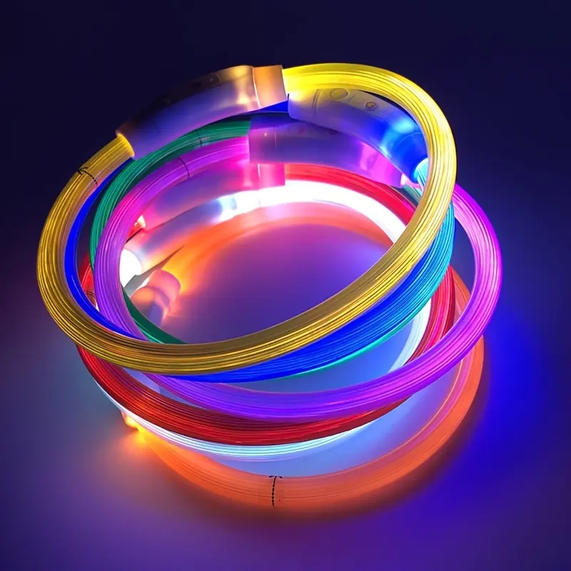 Accessoires pour chiens de compagnie 3 modes Prévention des pertes Lumière Collier de chien rougeoyant Led