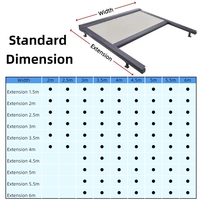 Auvent pliant horizontal facile à installer pour toit, auvent rétractable personnalisé pour balcon, pergola et véranda