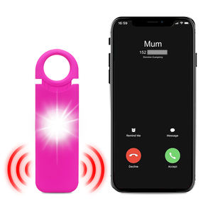 جهاز إنذار أمان شخصي بصوت 130 ديسيبل مع خاصية تحديد الموقع عبر GPS وإرسال الرسائل النصية، مزود بضوء وامض قابل لإعادة الشحن، سلسلة مفاتيح للدفاع عن النفس للنساء - Product Image 1