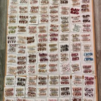 Uñas Postizas Acrílicas Francesas Hechas a Mano de Alta Calidad, Diseño Stiletto Cuadrado Almendrado, Pre-diseñadas, 24 Piezas, para Estudiantes