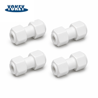 Raccords de tube droits lisses en PTFE sans fuite, 6mm 8mm 12mm, connecteurs à double ferrule, contrôle du débit de liquide haute pureté