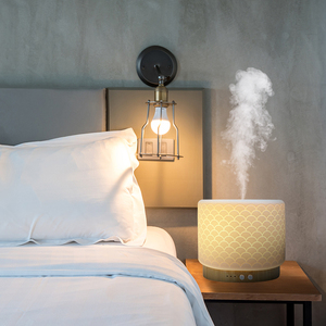 Humidificateur tendance, design écologique, diffuseur d'arômes en bois de bambou et céramique, diffuseur ultrasonique pour la maison - Product Image 5