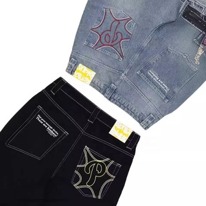Pantalones <span class=keywords><strong>Cargo</strong></span> Vaqueros Blancos Personalizados para Hombre, Estilo Retro, Holgados, con Estampado de Letras, Parche Bordado, Diseño Sostenible Resistente al Viento, Alta Visibilidad - Product Image 4