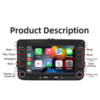 Autoradio Android 7 pouces pour VW Passat B7 Polo Golf, navigation GPS, CarPlay sans fil, unité principale