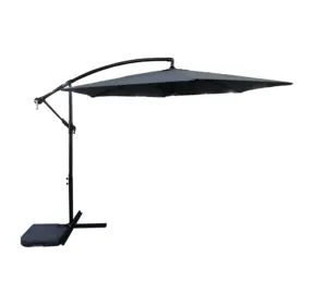 Cheap Outdoor Backyard Deck Hanging Patio Umbrella Banana Umbrella Garden Parasol With Crank With Cross Base