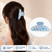 Pince à cheveux personnalisée en acétate grande taille, motif floral papillon, esthétique Coquette, vente en gros pour femmes