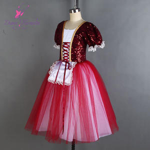Vente chaude costume de danse de ballet manches bouffantes robe en dentelle à paillettes <span class=keywords><strong>jupe</strong></span> <span class=keywords><strong>tutu</strong></span> romantique 19846 - Product Image 3