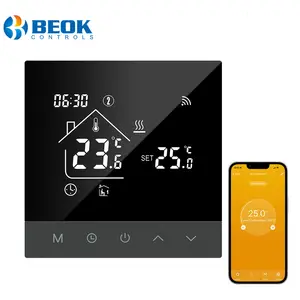 Beok Tuya Wifi Smart Thermostat Floor Heating Temperature Controller Switch Touch Screen Thermostat For Electric Water Heating