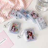 Mini album transparent mignon motif ange pour cartes de 2 pouces, porte-clés Purikura et porte-photo d'identité, breloque de rangement pour photocartes pour les fans de K-Pop