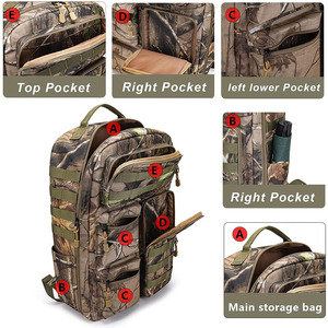 Mochila Táctica Impermeable de Gran Capacidad, Fabricación OEM/ODM, con Marco Interno Molle, para Viajes, Camuflaje, Caza, con Logotipo Personalizado - Product Image 4