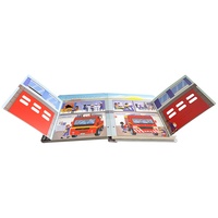 Libro de Cartón con Tapa Dura en Inglés, Personalizado, con Ventana para Ver Cómo Funciona un Camión de Bomberos, 3D, para Niños, Educación Temprana