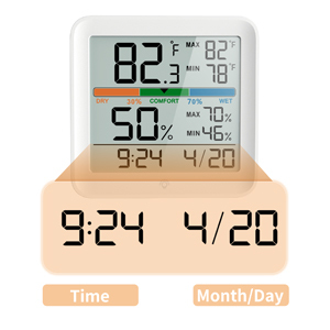 Nhiệt Kế Kỹ Thuật Số Đo Độ Ẩm Trong Nhà, Nhiệt Kế Kỹ Thuật Số Đo Độ Ẩm, Có Hiển Thị Ngày Và Đèn Nền - Product Image 3