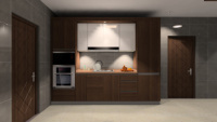 Système de meuble de cuisine modulaire italien simple, préfabriqué, en résine stratifiée, avec robinet au design moderne, pour armoire de cuisine philippine