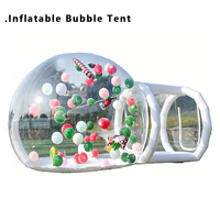Tente à bulles transparente gonflable avec tunnel, tente à bulles transparente pour enfants, fête d'anniversaire, mariage, décoration d'événements en plein air