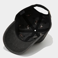 Casquette de baseball délavée pour l'extérieur, broderie chiot, style vintage usé, décontractée, unisexe