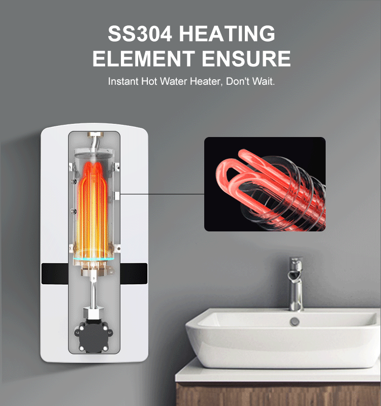 One piece delivery factory price 5500w 220V kitchen use tankless electric water heater