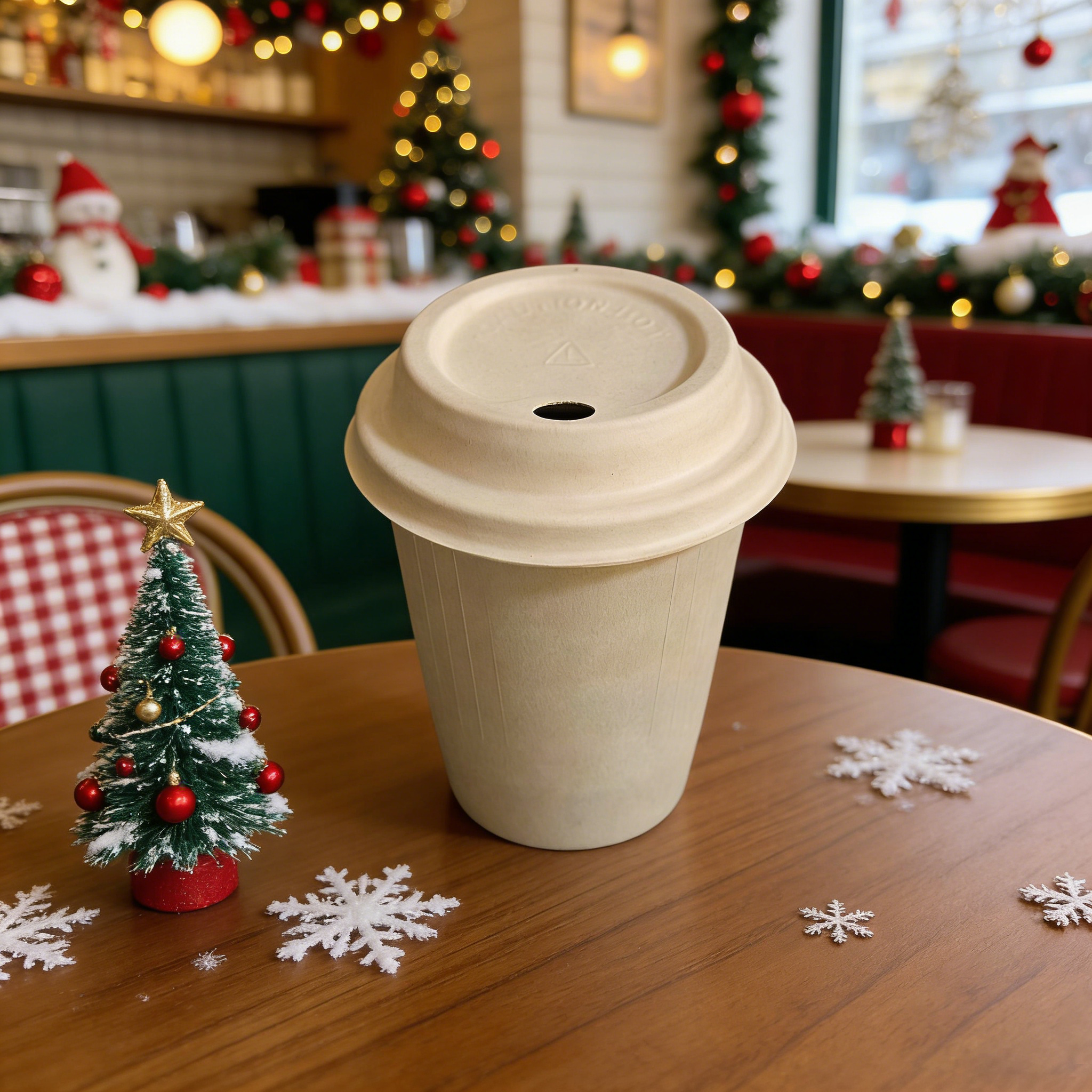 Eco Friendly Biodegradable Compostable Takeaway Paper Cups Sugarcane Bagasse Coffee Cup With Lid
