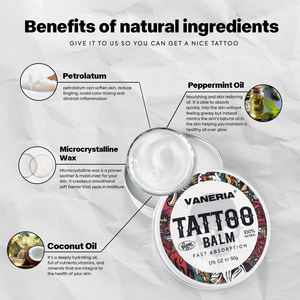 Crema para el Cuidado Posterior del Tatuaje VANERIA, Orgánica, Calmante, Reparadora, para la Piel, Marca Privada, Crema Personalizada para Eliminar <span class=keywords><strong>Tatuajes</strong></span> - Product Image 4
